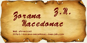 Zorana Macedonac vizit kartica